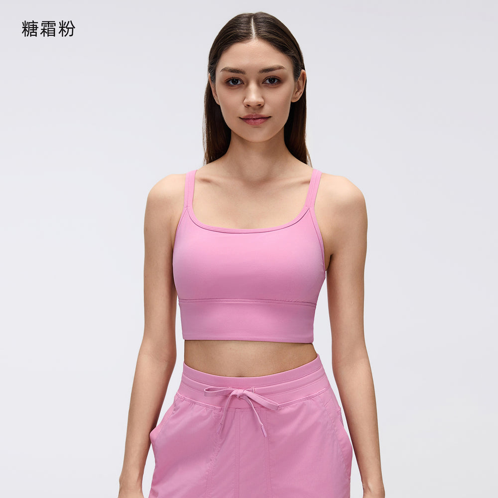 High-intensity sports bra for women, criss-cross spaghetti straps, beautiful back design, pilates yoga fitness bra, anti-sagging d26094