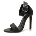 Women's black high heel sandals, ladies' mule heels, fashionable sexy casual women's shoes, 11.5cm heel height