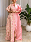 New party african dress gown - color block jacquard satin design robe bubudress