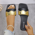 new flat slippers, plus size macaron gold trim, indoor/outdoor one-strap beach casual women's slippers