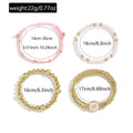 Bohemian beaded bracelet wholesale european and american stacking design niche ins heart 4-piece set elastic bracelet for women