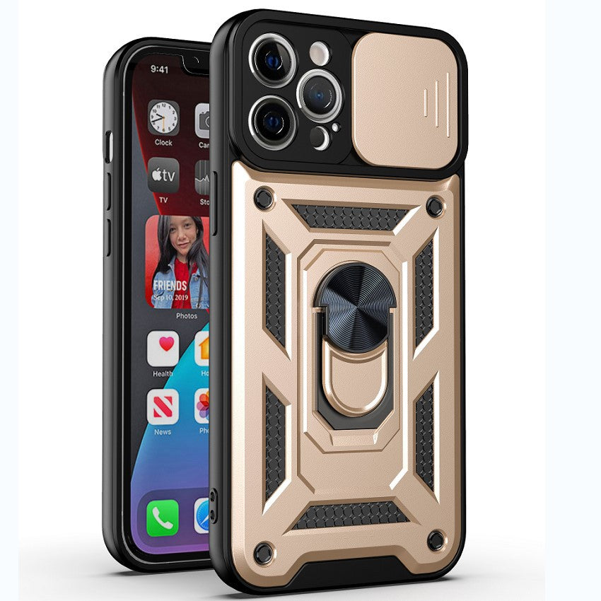 Suitable for iphone17pro sliding window mobile phone case apple 15 shunjia car 16 sergeant x ring holder protective cover
