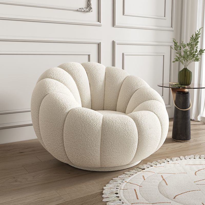 Lazy sponge sofa pumpkin chair single cream bean bag for home bedroom living room small apartment balcony lounge chair