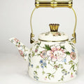 Direct sales manufacturers cross-border hot sale thousands of charming flowers, birds and flowers, rose enamel water kettle, water kettle