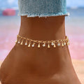 fashionsummerfashion beach style foot jewelry water drop zircon tassel pendant anklet women's gorgeous wheat ear foot