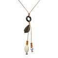 Beach vacation new chinoiserie zen ceramic pendant necklace women's bohemia ethnic style long accessories lanyard