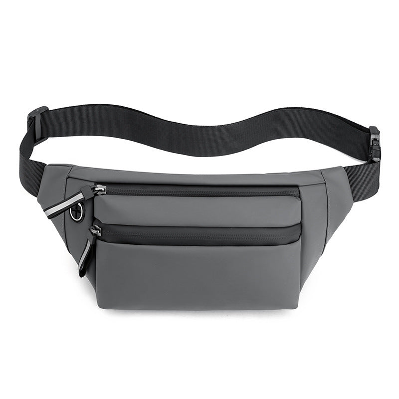 New breast bag men's casual anti-splashing multi-layer messenger bag large capacity shoulder bag simple solid color fanny pack wholesale