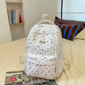 2025 new spring outing: stylish & chic solid color/floral casual student backpack - fresh & feminine everyday bag