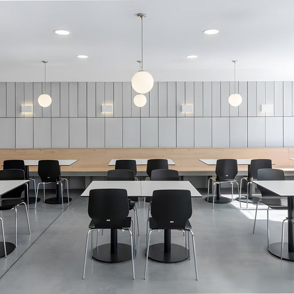 High-end canteen dining table and chair staff company employees factory school four people six people conjoined rock slab dining table and chair combination