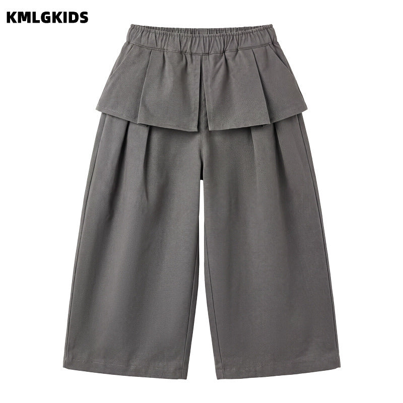 autumnew arrivalgirl side curtain lacestraight-leg pantsk-styleeasiest for matchcasualfashionruffles pants
