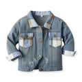 Autumn new arrivals: kids' denim jacket, plaid cropped top, trendy short jacket, denim outfit for boys and girls