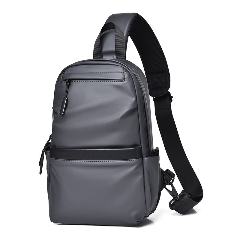 Factory goods chest bag men's new trend casual leather film chest bag anti-splashing multi-functional messenger bag chest bag men