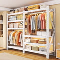 Thickened shelf all steel wardrobe wardrobe open simple bedroom walk-in closet floor hanging clothes rack butterfly hole clothes rack