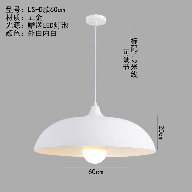 Minimalist industrial black projector light - retro creative restaurant, cafe, bubble tea shop, hot pot restaurant - unique pot lid pendant lamp
