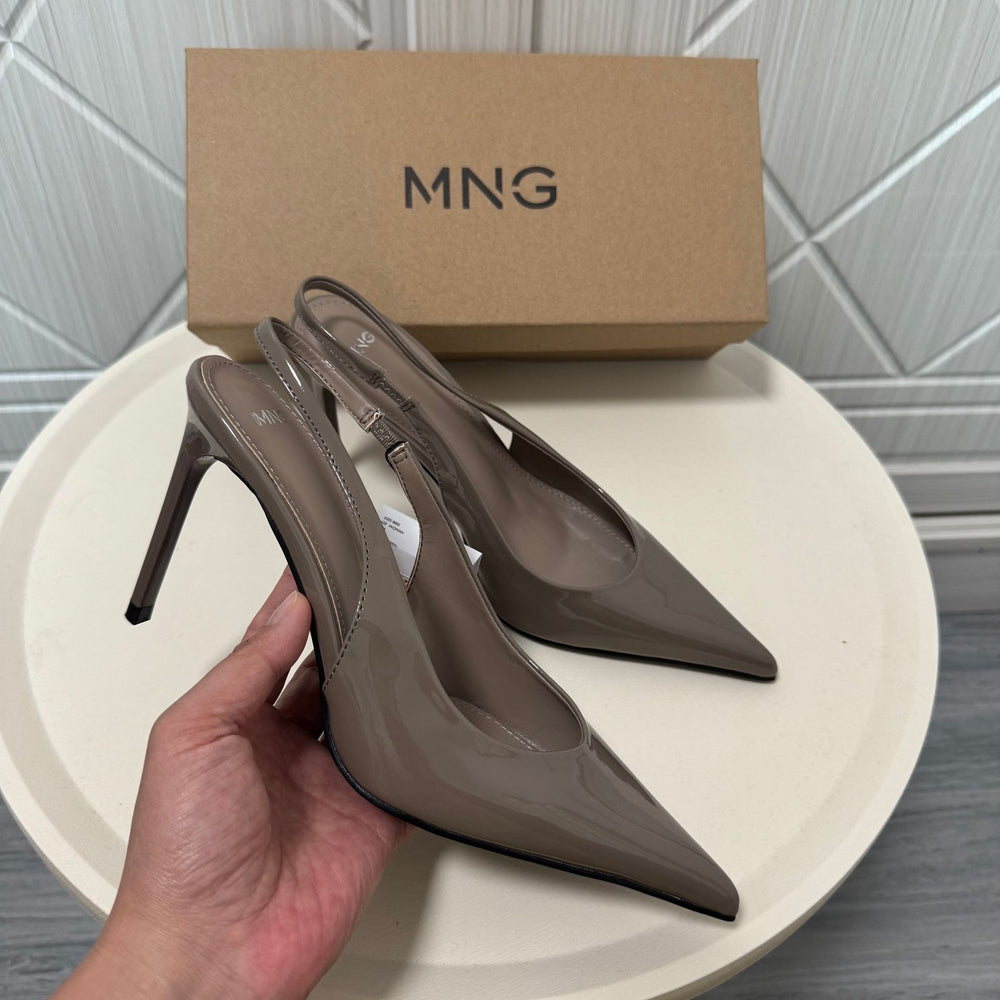 Mng women's high heels - spring 2026 new arrivals: patent leather pointed-toe elegant pumps, stiletto heel mules