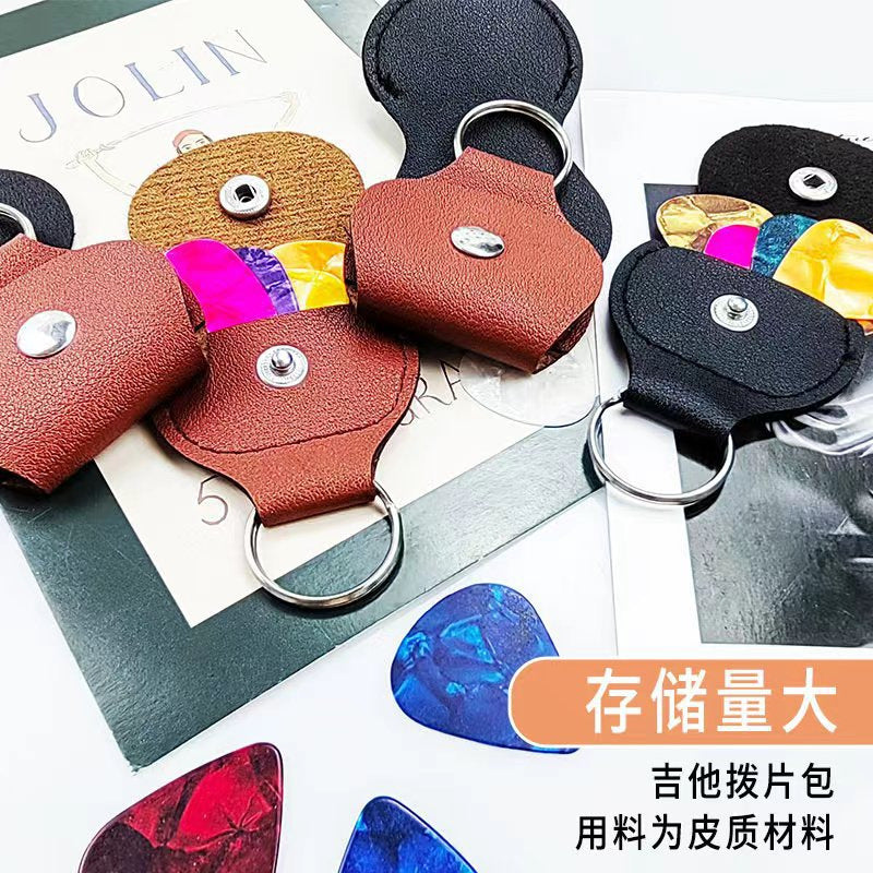 Guitar Pick Bag Black, Brown PU Leather Pick Clip, Storage Pick, Pick Bag, Pick Bag Box