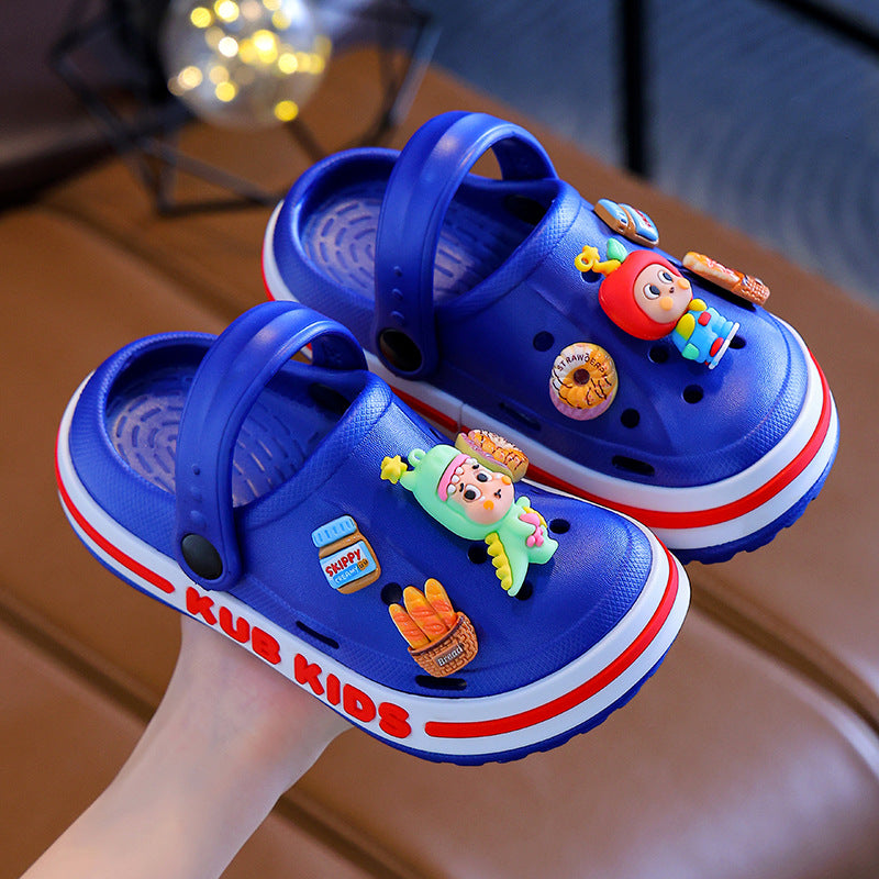 Kids slippers boys and girls summer baby clogs eva soft bottom indoor beach shoes children's sandals river tracing