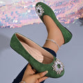 Classyflats french rhinestone flats spring & fall new arrivaleasiest for match black square toe flats bean work clothing shoes