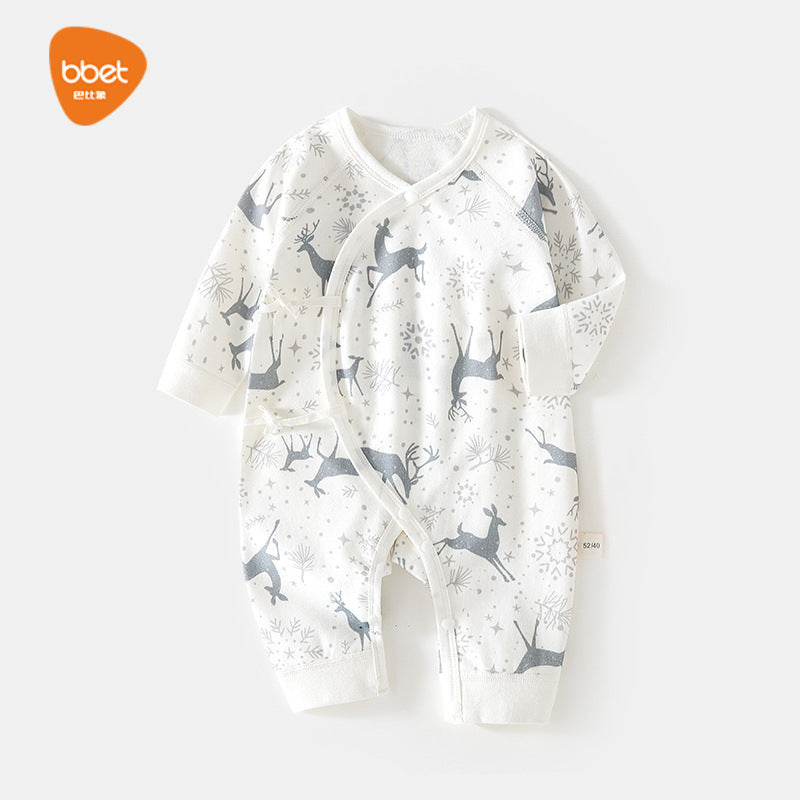 Babylon jumpsuit fall and winterpure cotton baby butterfly clothes boneless clothes newborn monk clothes type a spring & fall khaki