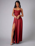 new european and american style women's sexy slimming backless  camisole waist-cinching evening dress maxi dress