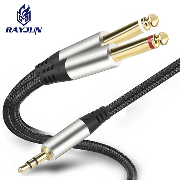 Wholesale 3.5 rpm double 6.5 audio cable one point two big two core 6.35mm mobile phone electronic organ power amplifier audio box cable
