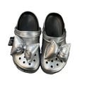 Silver clogs bows slippers women's outwear summer 2024new arrival sandals women's beach beach shoes women's toe shoes