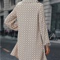 Women's all-over print lantern sleeve dress - autumn dress