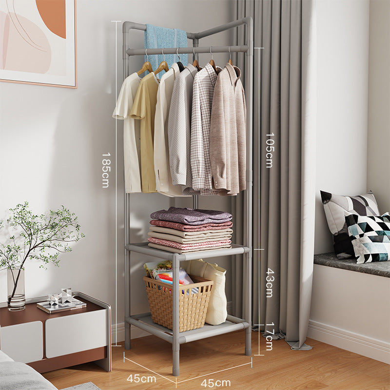 Corner simple coat rack floor bedroom bedside storage rack corner storage rack modern casual clothes rack