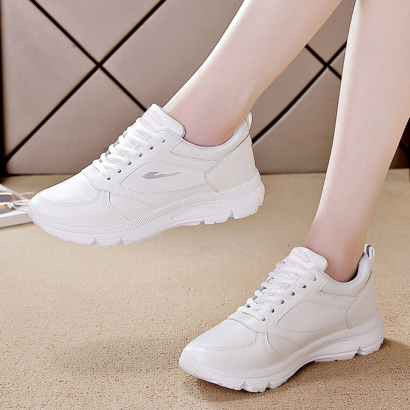 Women's white sneakers - 2025 spring new arrivals: versatile chunky sole shoes for students, korean style, ins & harajuku inspired athletic skate shoes