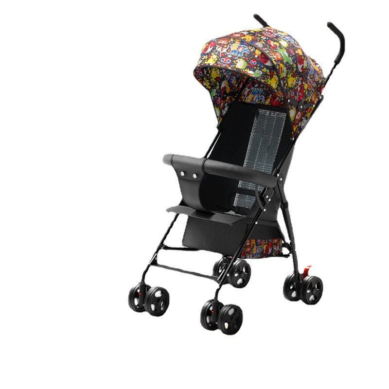 Baby stroller can sit or lie down baby lightweight foldable simple ultra-small kids walking portable umbrella stroller push summer