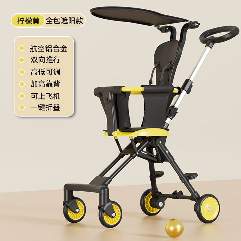 New baby walking artifact baby walking artifact trolley baby walking cart baby stroller lightweight two-way folding four-wheeled baby