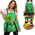 Outdoor picking apron with large pockets - multi-purpose fruit, vegetable, and flower harvesting bag for quick collection