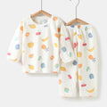 Baby underwear set summer thin pure cotton unisex baby mesh air conditioning suit pajamas infant round neck set