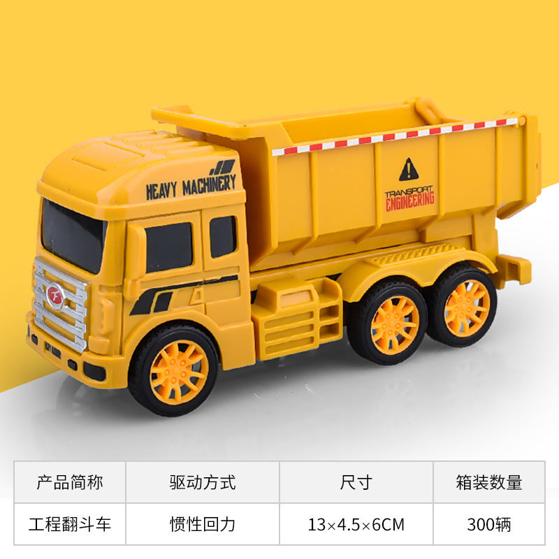 Boys' inertia pull-back excavator bulldozer construction vehicle set - excavator bulldozer toy car - kindergarten small gift toy