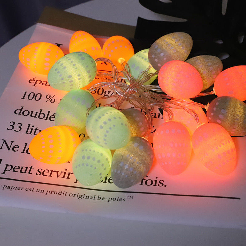 LED Easter decorative light string, indoor layout creative egg battery box USB small lights flash string
