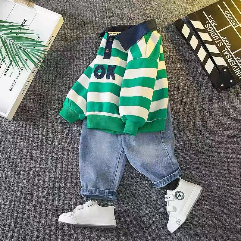 Boys' fall/winter  new collection: stylish and trendy baby outfit, cool spring tracksuit, kids' sporty two-piece set