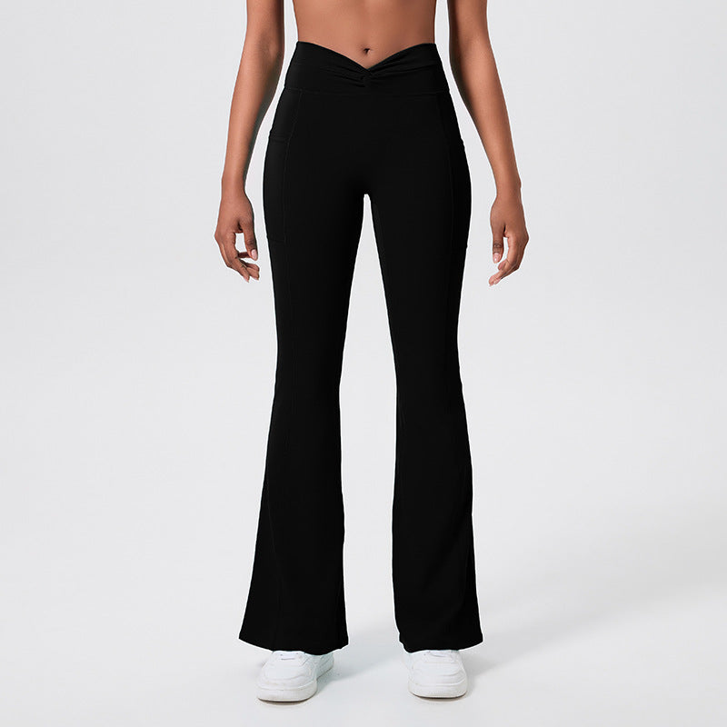 Dopamine-boosting slimming & skin-friendly activewear: high-waisted, butt-lifting, stretchy peach-lift wide-leg yoga pants with a premium feel