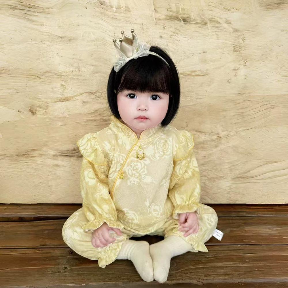 Baby's first birthday spring & fall onesie clothes newborn baby's hooded clothes for 100 days chinese style chinese style outwear clothes trendy