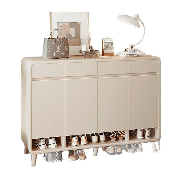 Shoe cabinet household door cream wind 2025 new home storage cabinet integrated against the wall large capacity multi-layer