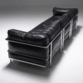 Le corbusier italian lc3 genuine leather sofa casual medieval straight row sofa black oil wax leather sofa