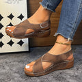 Women's color block platform sandals - 2026 summer new arrival - cutout criss-cross strap european & american wedge heel roman sandals wholesale