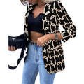 e-commerce independent site,  autumn/winter new arrivals, long-sleeved fashionable and sexy printed blazer