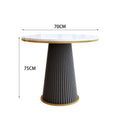 Blue leather coffee table 70_70_75