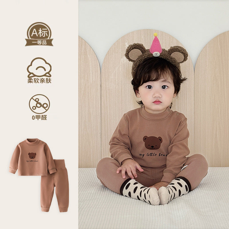 Kids' fall/winter seamless underwear set - baby soft fleece cotton thermal underwear - boys' and girls' loungewear