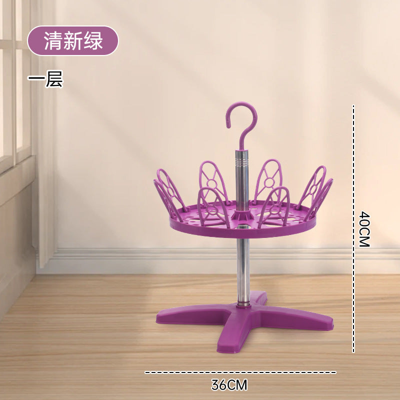 Shoe rack outdoor balcony multi-layer household simple slippers hanger rotating shoe rack floor drying shoe plastic drying rack