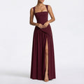 summer new arrivals: cross-border fashion women's clothing - elegant & sexy backless pleated slit cami dress