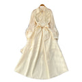 Vintage-inspired, luxe, and high-end polo collar dress - women's summer mesh embroidered textured design, unique and elegant maxi dress
