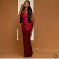 fashionnew arrivalelegant one-line collar halterdress hot diamond high slit hip-covering hot diamond beaded dress
