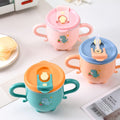 Kids' milk cup with measuring marks, baby straw cup for formula mixing and water drinking, stainless steel, drop-proof training cup