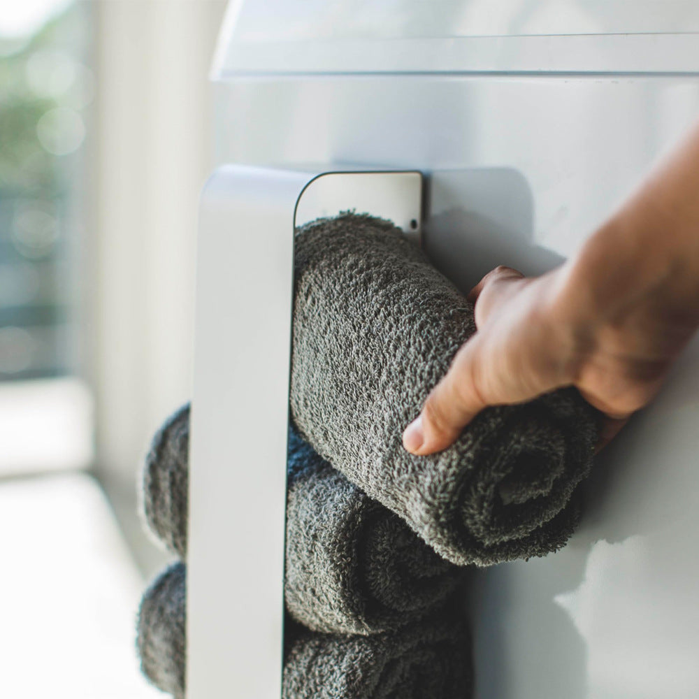 Yamazaki same simple non-punching magnetic large towel bathroom storage rack, large-capacity bath towel storage rack